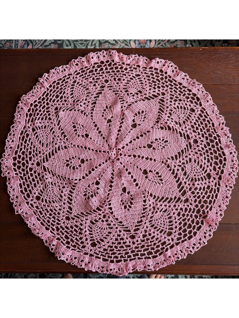 25 Pc VTG Handmade Crochet Lace Doily Lot Victorian Chic Wedding Pink Purple - Picture 10 of 13